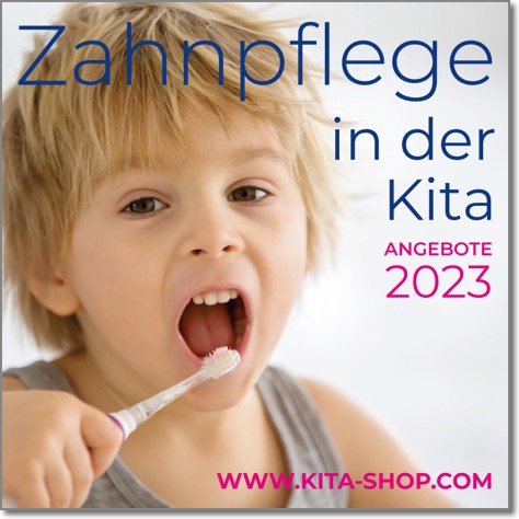 Flyer-Zahnpflege in der Kita- Angebote 2023-Kita Shop Kaesebier-Holzwerkstatt Kaesebier